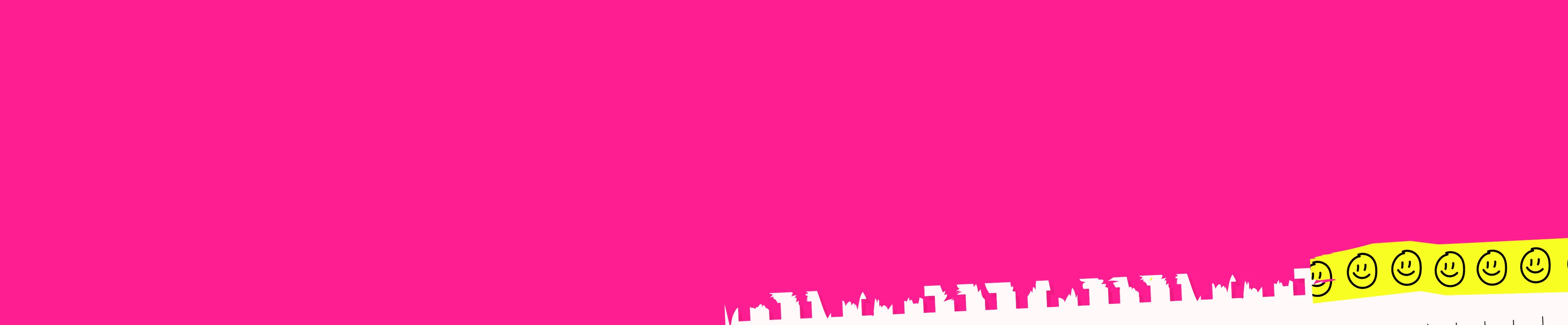 Header für weitere Kategorien, pinker Hintergrund mit abgerissenem Papiereffekt in der rechten unteren Ecke.