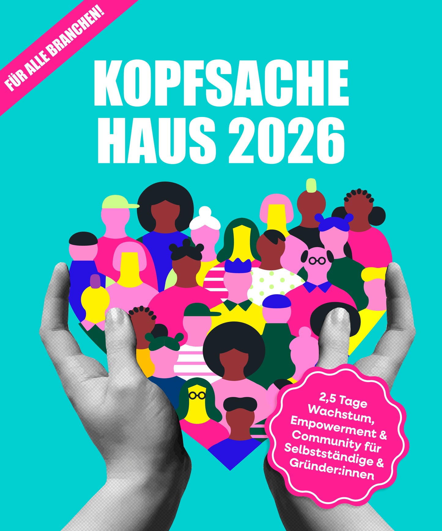 Ticket-Grafik für das Kopfsache Haus 2026 Event – Netzwerken und Lernen unter Experten.