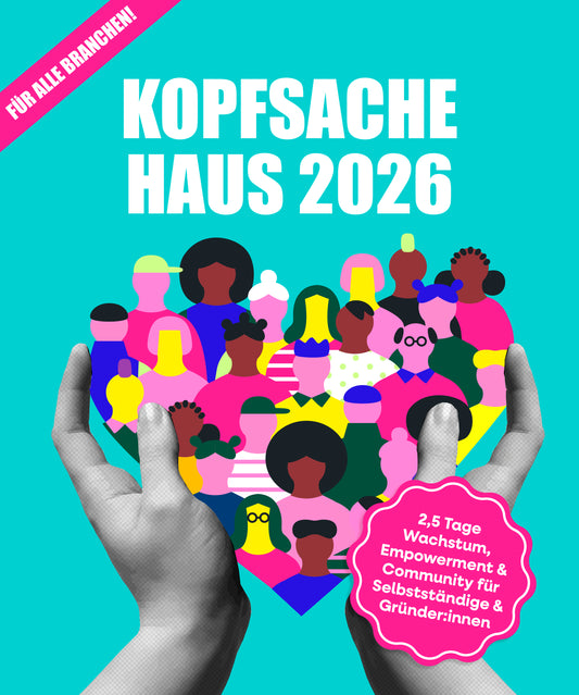 Ticket-Grafik für das Kopfsache Haus 2026 Event – Netzwerken und Lernen unter Experten.